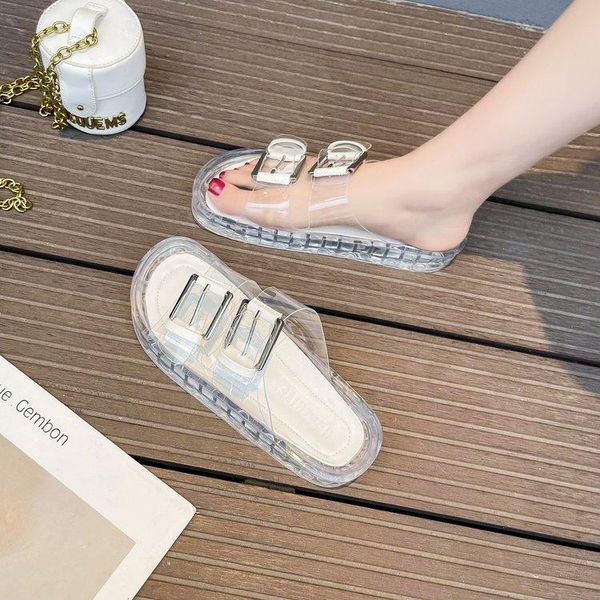 slipper 2021 summer girls crystal jelly thick flat bottom casual belt buckle sandals and slippers, Black;grey
slipper 2021 summer girls crystal jelly thick flat bottom casual belt buckle sandals and slippers, Black;grey