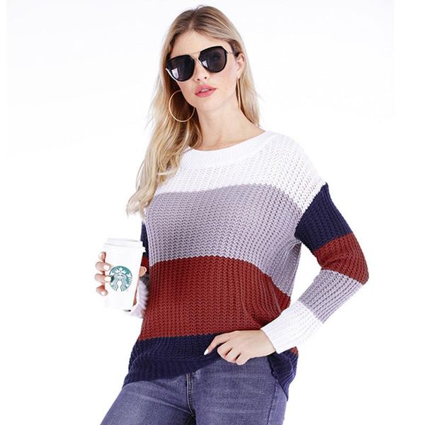women's sweaters olomlb fashion color contrast knitting pullover long sleeve o neck winter women sweater loose casual lady basic, White;black
women's sweaters olomlb fashion color contrast knitting pullover long sleeve o neck winter women sweater loose casual lady basic, White;black