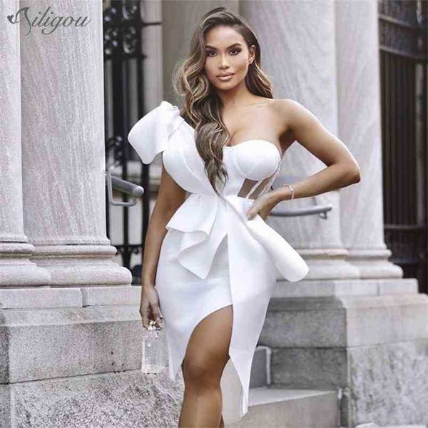women's bodycon dress summer asymmetrical ruffled white one shoulder celebrity party 210525, Black;gray
women's bodycon dress summer asymmetrical ruffled white one shoulder celebrity party 210525, Black;gray