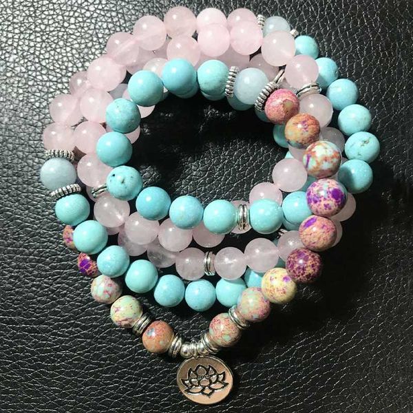 beaded, strands 8mm emperor jasper blue turquoise rose quartz beaded elastic bracelet 108mala meditation yoga healing jewelry lotus buddha c, Black
beaded, strands 8mm emperor jasper blue turquoise rose quartz beaded elastic bracelet 108mala meditation yoga healing jewelry lotus buddha c, Black