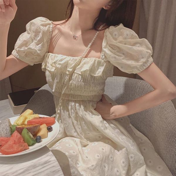 beige white puff sleeve women dress korean style fairy daisy floral kawaii elegant vintage sweet slim, Black;gray
beige white puff sleeve women dress korean style fairy daisy floral kawaii elegant vintage sweet slim, Black;gray