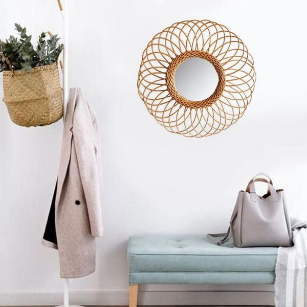 nordic style rattan wall mirror handmade wicker primary color hanging decor for bathroom mirrors
nordic style rattan wall mirror handmade wicker primary color hanging decor for bathroom mirrors