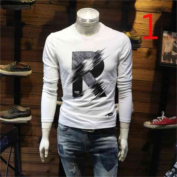 long-sleeved t-shirt men's round neck autumn cotton print bottoming tide 210420, White;black
long-sleeved t-shirt men's round neck autumn cotton print bottoming tide 210420, White;black