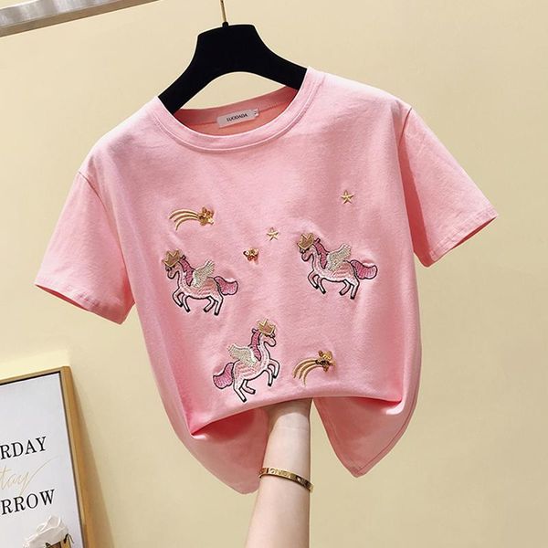 women's t-shirt ggright 2021 summer t shirt women korean fashion tshirt girls short sleeve embroidery vintage print tee femme pink, White
women's t-shirt ggright 2021 summer t shirt women korean fashion tshirt girls short sleeve embroidery vintage print tee femme pink, White