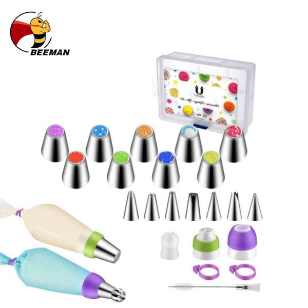 beeman 34pcs cream pastry decorating tips set stainless steel russian tulip icing piping cake nozzles cupcake baking tools &
beeman 34pcs cream pastry decorating tips set stainless steel russian tulip icing piping cake nozzles cupcake baking tools &
