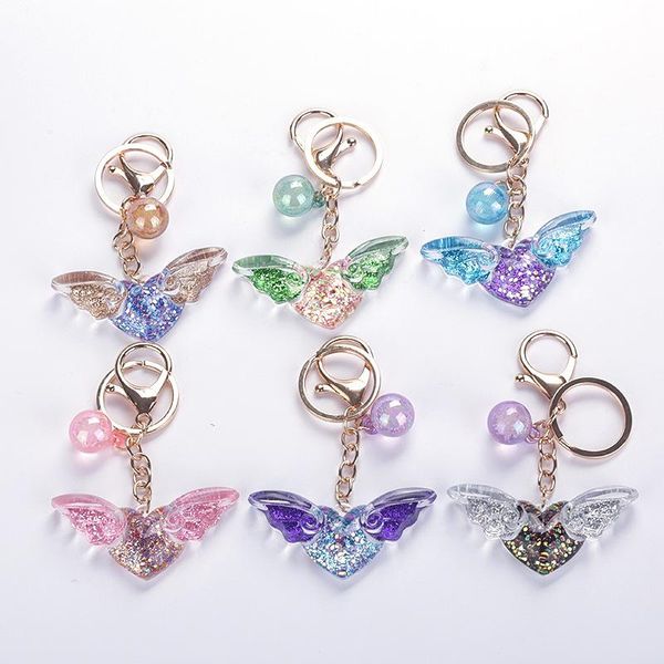 keychains fashion sequins color matching wings keychain acrylic angel heart pendant ladies sweet jewelry gift key ring, Silver
keychains fashion sequins color matching wings keychain acrylic angel heart pendant ladies sweet jewelry gift key ring, Silver