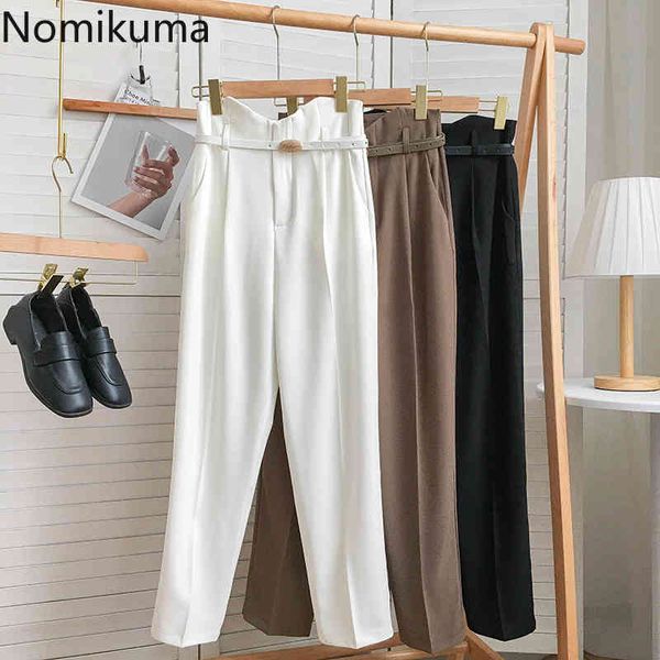 nomikuma woman pants spring korean elegant belt high wiast trousers causal solid harem pants pantalones de mujer 6f346 210427, Black;white
nomikuma woman pants spring korean elegant belt high wiast trousers causal solid harem pants pantalones de mujer 6f346 210427, Black;white