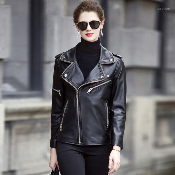 2021 autumn winter faux leather jacket loose soft pu motorcycle punk female zipper rivet outwear women's &, Black
2021 autumn winter faux leather jacket loose soft pu motorcycle punk female zipper rivet outwear women's &, Black