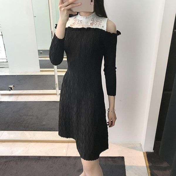 casual dresses women's off-shoulder knitted dress hollow out lace stitching long sleeve elegant female mini, Black;gray
casual dresses women's off-shoulder knitted dress hollow out lace stitching long sleeve elegant female mini, Black;gray