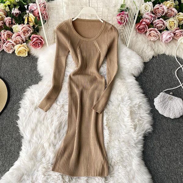 yornmona women basic autumn winter sweater dress 2021 brief slim midi long knitted sleeve knitwear vestidos casual dresses, Black;gray
yornmona women basic autumn winter sweater dress 2021 brief slim midi long knitted sleeve knitwear vestidos casual dresses, Black;gray