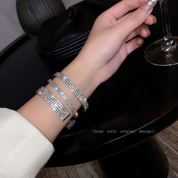 bangle fashion design full diamond open bracelet simple personality trendy net red temperament ins court style jewelry, Black
bangle fashion design full diamond open bracelet simple personality trendy net red temperament ins court style jewelry, Black