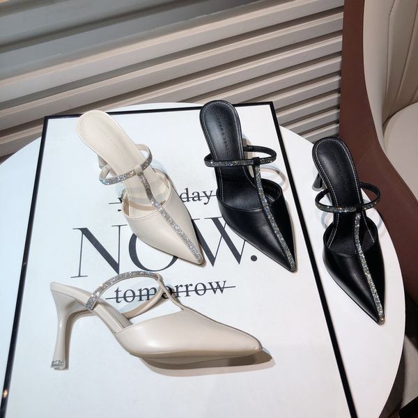 luxury dress shoes high heeled sho women's summer 2021 net infrared wear baotou sandals thin heel pointed semi slippers, Black
luxury dress shoes high heeled sho women's summer 2021 net infrared wear baotou sandals thin heel pointed semi slippers, Black