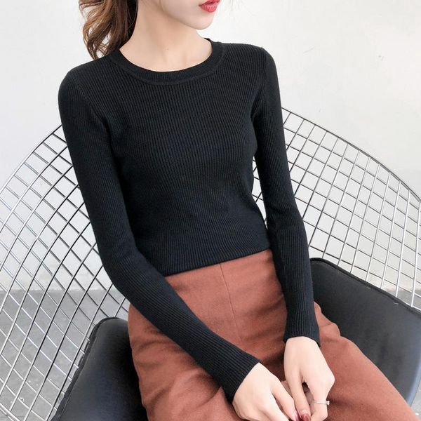 women's sweaters mydc 2021 autumn winter women knitted low collar sweater long sleeve o neck fashion loose slim female, White;black
women's sweaters mydc 2021 autumn winter women knitted low collar sweater long sleeve o neck fashion loose slim female, White;black