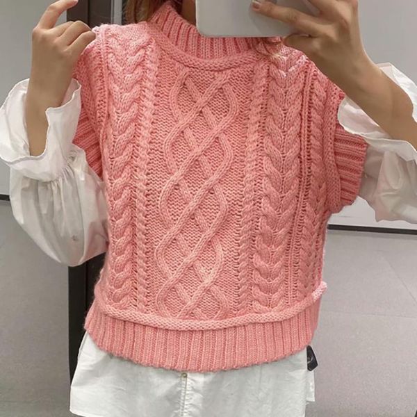 women's sweaters women 2021 sweet fashion cable knitted cropped vest sweater vintage high neck sleeveless female waistcoat chic, White;black
women's sweaters women 2021 sweet fashion cable knitted cropped vest sweater vintage high neck sleeveless female waistcoat chic, White;black