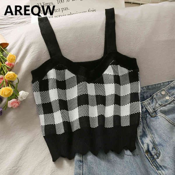 wavy short cropped navel knit vest women plaid outer wear slim slimming camisole 210507, White
wavy short cropped navel knit vest women plaid outer wear slim slimming camisole 210507, White