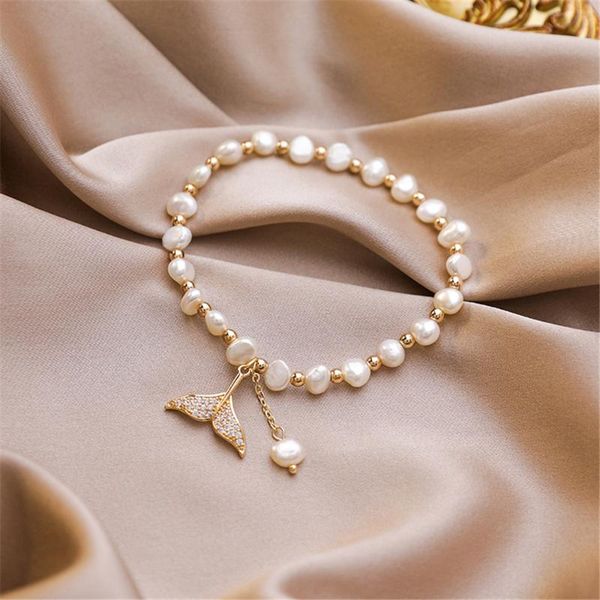 charm bracelets simple and sweet round bead bracelet women freshwater pearl mermaid tail hand jewelry, Golden;silver
charm bracelets simple and sweet round bead bracelet women freshwater pearl mermaid tail hand jewelry, Golden;silver