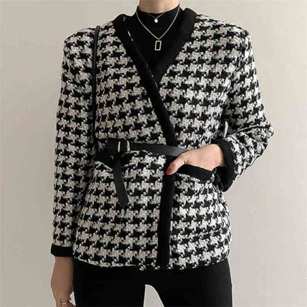 autumn winter jacket women korean single-breasted pockets vintage houndstooth coat veste automne femme slim outwear 210514, Black;brown
autumn winter jacket women korean single-breasted pockets vintage houndstooth coat veste automne femme slim outwear 210514, Black;brown