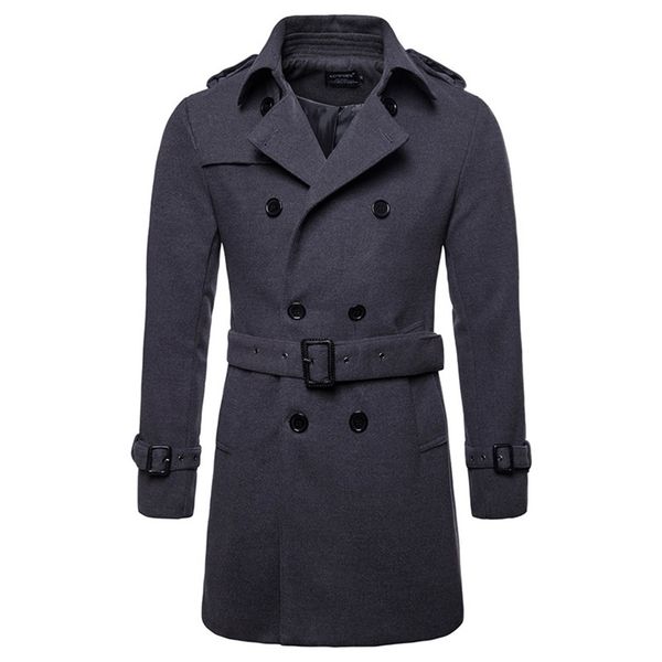 autumn belt style men's jacket european and american mid-length woolen coat casual double-breasted male lapel windbreaker 211119, Black
autumn belt style men's jacket european and american mid-length woolen coat casual double-breasted male lapel windbreaker 211119, Black