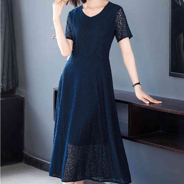 women summer elegant a line plus size dress vintage v-neck party lace short sleeve midi casual robe femme 210514, Black;gray
women summer elegant a line plus size dress vintage v-neck party lace short sleeve midi casual robe femme 210514, Black;gray