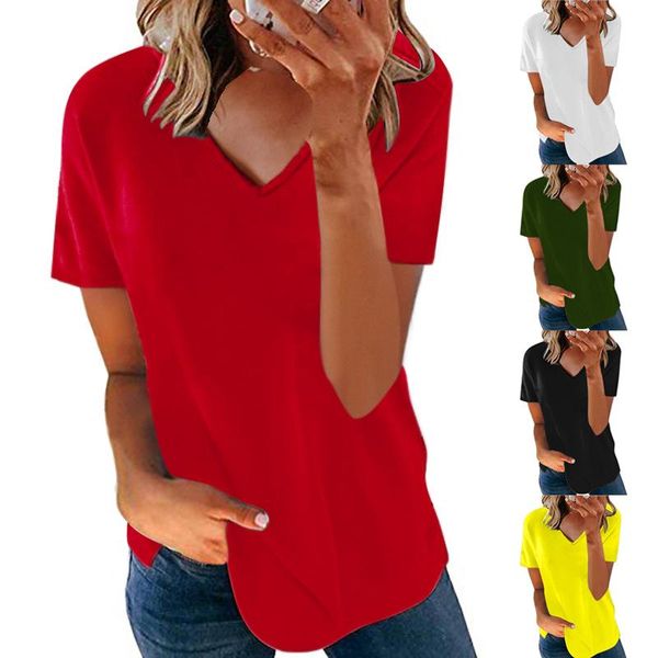 women's t-shirt 2021 spring and summer short sleeve shirt v neck tee femme t women plus size 5xl casual good quality tshirt, White
women's t-shirt 2021 spring and summer short sleeve shirt v neck tee femme t women plus size 5xl casual good quality tshirt, White