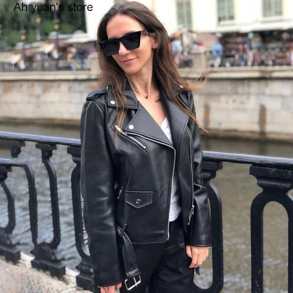 women's leather & faux ah yuan spring autumn pu jacket women purple zipper slim short biker jackets coat female outwear, Black
women's leather & faux ah yuan spring autumn pu jacket women purple zipper slim short biker jackets coat female outwear, Black