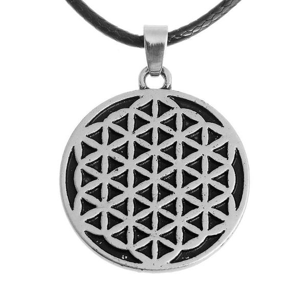 1pcs flower of life pewter pendant charm with cotton necklace necklaces, Silver
1pcs flower of life pewter pendant charm with cotton necklace necklaces, Silver