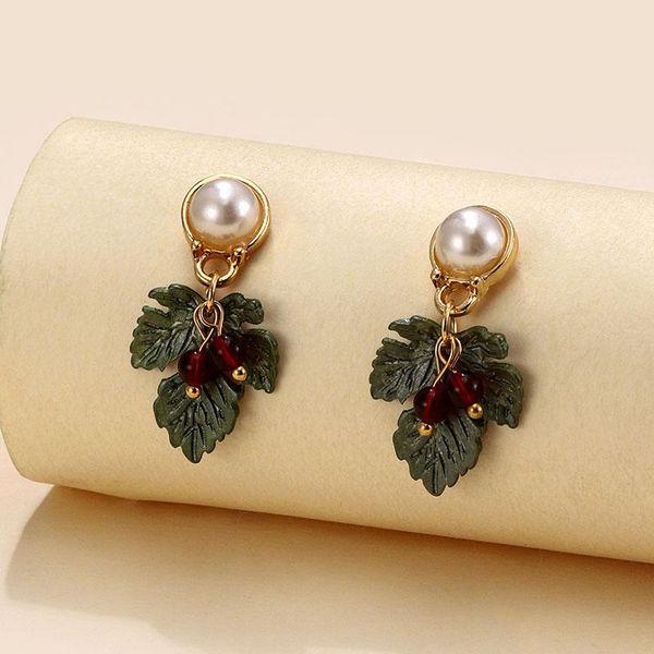 dangle & chandelier trendy pearl gold color green leaf earrings charms accessories red beads stone pendant women girl piercing z3x953, Silver
dangle & chandelier trendy pearl gold color green leaf earrings charms accessories red beads stone pendant women girl piercing z3x953, Silver