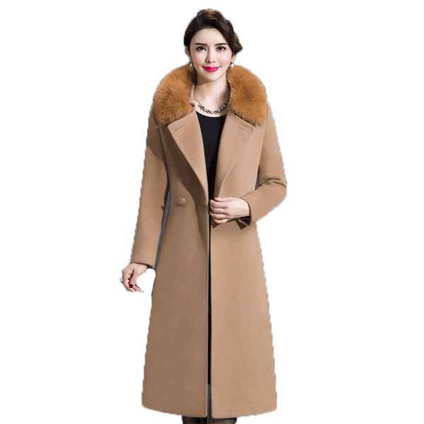 women's wool & blends 2021 mom long woolen jacket women winter plus size slim fur collar korean purple black wine red fashion coat gh64
women's wool & blends 2021 mom long woolen jacket women winter plus size slim fur collar korean purple black wine red fashion coat gh64