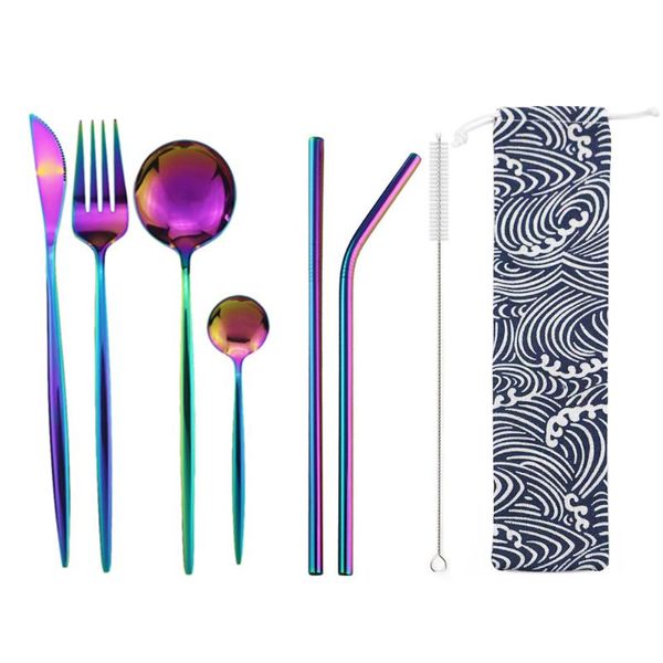 dinnerware sets 8pcs portable cutlery travel set stainless steel flatware straw knife spoon fork tableware for outdoor picnic
dinnerware sets 8pcs portable cutlery travel set stainless steel flatware straw knife spoon fork tableware for outdoor picnic