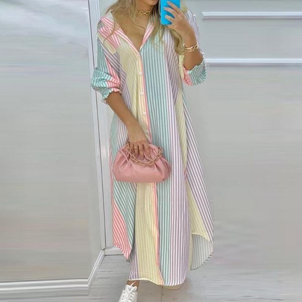 casual dresses boho dress 2021 spring single breasted button irregular long women turn-down collar spaper letter print maxi, Black;gray
casual dresses boho dress 2021 spring single breasted button irregular long women turn-down collar spaper letter print maxi, Black;gray