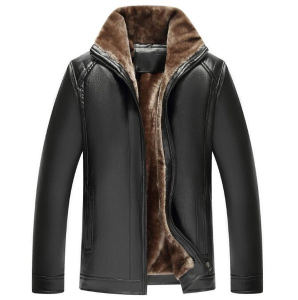 men's fur & faux m-5xl / winter fashion stand-up collar thickening synthetic pu coat, Black
men's fur & faux m-5xl / winter fashion stand-up collar thickening synthetic pu coat, Black