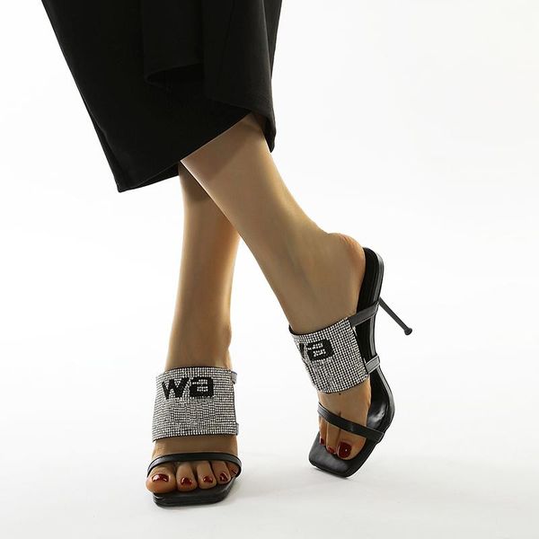 thin high heels women pumps slip on open toe summer slippers bling crystal letter sandals fashion design black mules
thin high heels women pumps slip on open toe summer slippers bling crystal letter sandals fashion design black mules