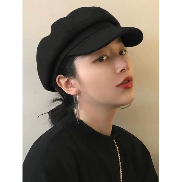 stingy brim hats lady fashionable net red octagonal hat autumn winter all-match england wind flat eaves peaked cap, Blue;gray
stingy brim hats lady fashionable net red octagonal hat autumn winter all-match england wind flat eaves peaked cap, Blue;gray