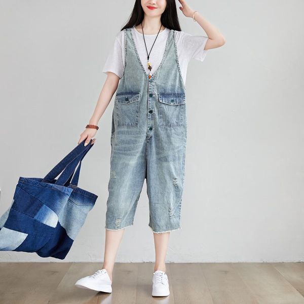 women's jumpsuits & rompers sleeveless v-neck denim women wide leg cowboy overalls holes ripped drop crotch jean baggy harem jeans, Black;white
women's jumpsuits & rompers sleeveless v-neck denim women wide leg cowboy overalls holes ripped drop crotch jean baggy harem jeans, Black;white