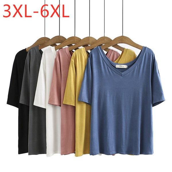 women's t-shirt 2021 ladies summer plus size for women large short sleeve loose cotton modal blue white v-neck 3xl 4xl 5xl 6xl
women's t-shirt 2021 ladies summer plus size for women large short sleeve loose cotton modal blue white v-neck 3xl 4xl 5xl 6xl