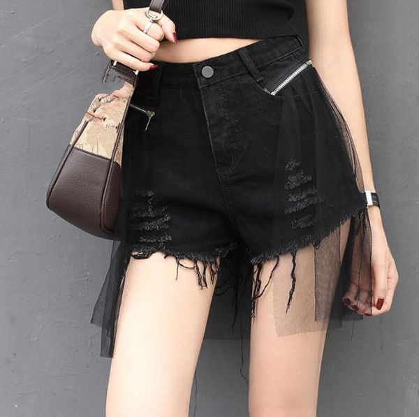 women's shorts splicing yarn hole detachable two wear trend denim bag hip female skirt fashion women 2021 summer q514, White;black
women's shorts splicing yarn hole detachable two wear trend denim bag hip female skirt fashion women 2021 summer q514, White;black