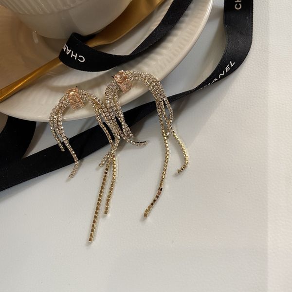 148 slim face earrings with diamond and long tassel ear thread, simple earrings, nuzhen gold and silver needle e11-1 
148 slim face earrings with diamond and long tassel ear thread, simple earrings, nuzhen gold and silver needle e11-1