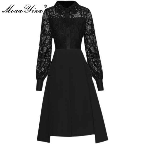 casual dresses moaayina fashion designer autumn black dress women's turn-down collar lantern sleeve lace patchwork short party, Black;gray
casual dresses moaayina fashion designer autumn black dress women's turn-down collar lantern sleeve lace patchwork short party, Black;gray