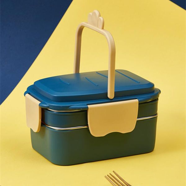 dinnerware sets 1200ml double-layer stainless steel lunch boxes portable handle bento box outdoor container
dinnerware sets 1200ml double-layer stainless steel lunch boxes portable handle bento box outdoor container
