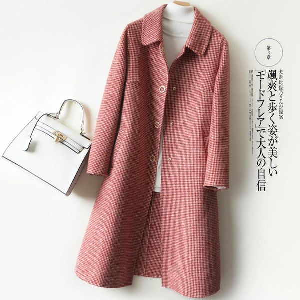 women's wool & blends 2022 autumn winter women long houndstooth cashmere coat single breasted quilted coats woolen overcoat female j81, Black
women's wool & blends 2022 autumn winter women long houndstooth cashmere coat single breasted quilted coats woolen overcoat female j81, Black