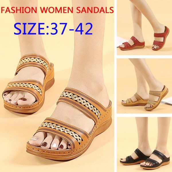 women slippers all-match summer fashion slip-on wedges beach toe breathable sandals embroidery soft non-slip shoes plus size, Black
women slippers all-match summer fashion slip-on wedges beach toe breathable sandals embroidery soft non-slip shoes plus size, Black