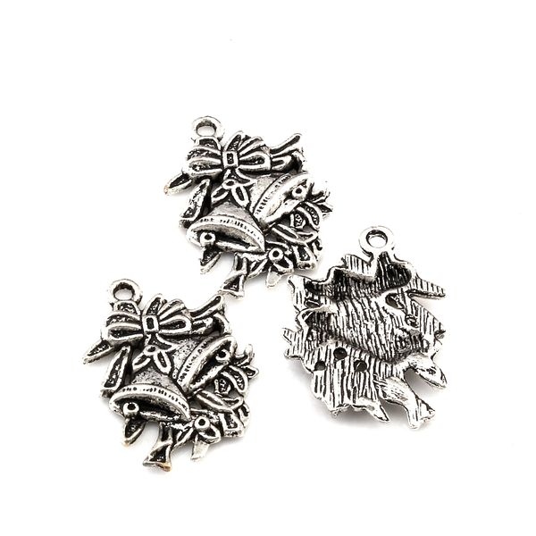 100pcs antique silver alloy christmas bell charms pendants for jewelry making bracelet necklace diy accessories 17x25mm a-647, Bronze;silver
100pcs antique silver alloy christmas bell charms pendants for jewelry making bracelet necklace diy accessories 17x25mm a-647, Bronze;silver