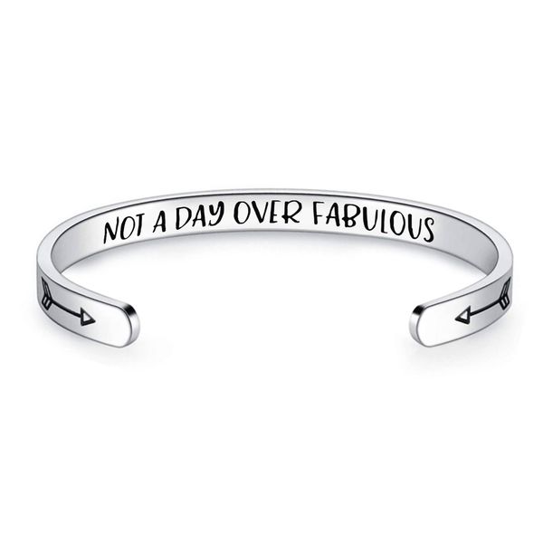 bangle titanium not a day over fabulous stainless steel bracelet 6mm adjustable arrow fashion open c-shaped lettering customizable wholesale, Black
bangle titanium not a day over fabulous stainless steel bracelet 6mm adjustable arrow fashion open c-shaped lettering customizable wholesale, Black