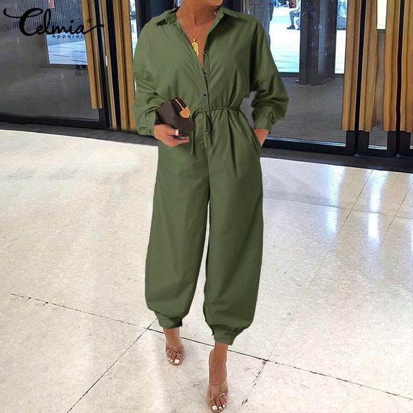 s-5xl celmia cargo rompers women long sleeve belted vintage jumpsuits 2021 autumn lapel solid casual playsuits buttons overalls, Black;white
s-5xl celmia cargo rompers women long sleeve belted vintage jumpsuits 2021 autumn lapel solid casual playsuits buttons overalls, Black;white