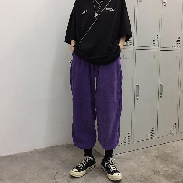women's pants & capris harajuku streetwear casual women kpop ulzzang vintage corduroy slim drawstring trousers korean hip hop purple ca, Black;white
women's pants & capris harajuku streetwear casual women kpop ulzzang vintage corduroy slim drawstring trousers korean hip hop purple ca, Black;white