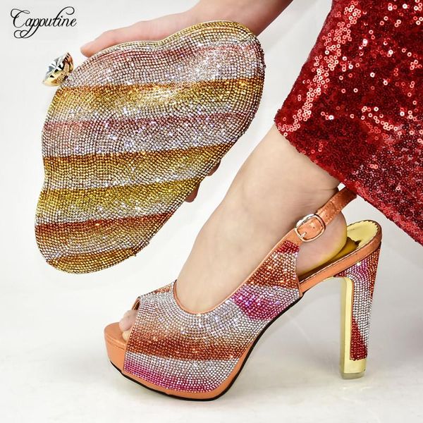 dress shoes graceful orange high heel sandals with purse bag elegant and evening handbag set rhinestones 398-8 height 12.5cm, Black
dress shoes graceful orange high heel sandals with purse bag elegant and evening handbag set rhinestones 398-8 height 12.5cm, Black