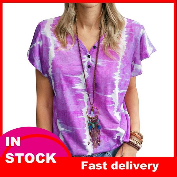 women's t-shirt 4# purple woman t-shirts plus size women clothing buttons striped print v-neck short sleeve ropa mujer, White
women's t-shirt 4# purple woman t-shirts plus size women clothing buttons striped print v-neck short sleeve ropa mujer, White