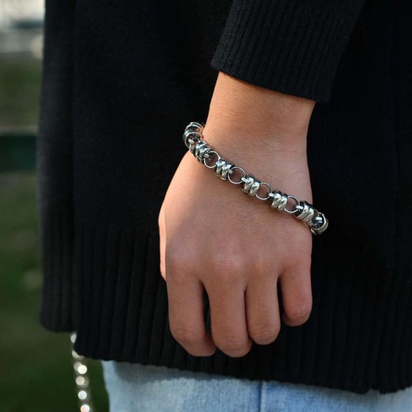 bracelet titanium steel bracelet lovers stainless personality punk gift men's men's fashion, Golden;silver
bracelet titanium steel bracelet lovers stainless personality punk gift men's men's fashion, Golden;silver