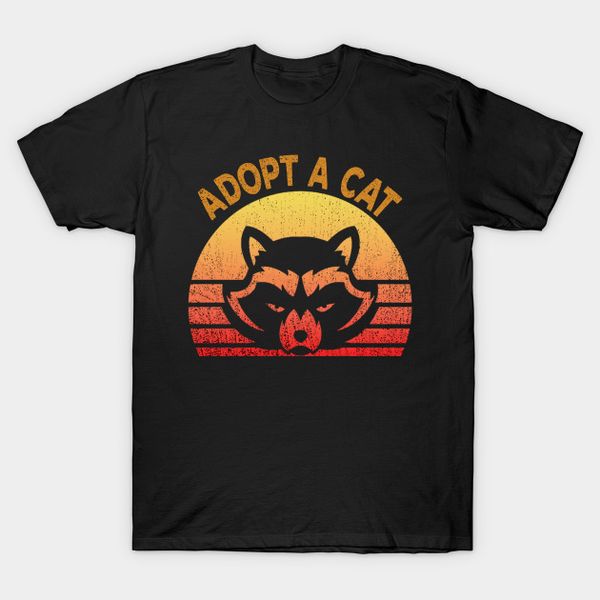 adopt a cat perfect funny trash black t-shirt size s-5xl, White;black 
adopt a cat perfect funny trash black t-shirt size s-5xl, White;black