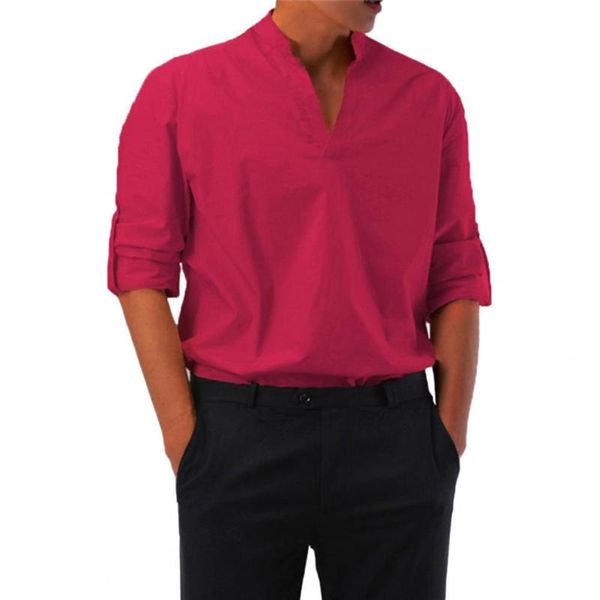 men's casual shirts autumn men long sleeve shirt solid color stand collar plus size business streetwear, White;black
men's casual shirts autumn men long sleeve shirt solid color stand collar plus size business streetwear, White;black